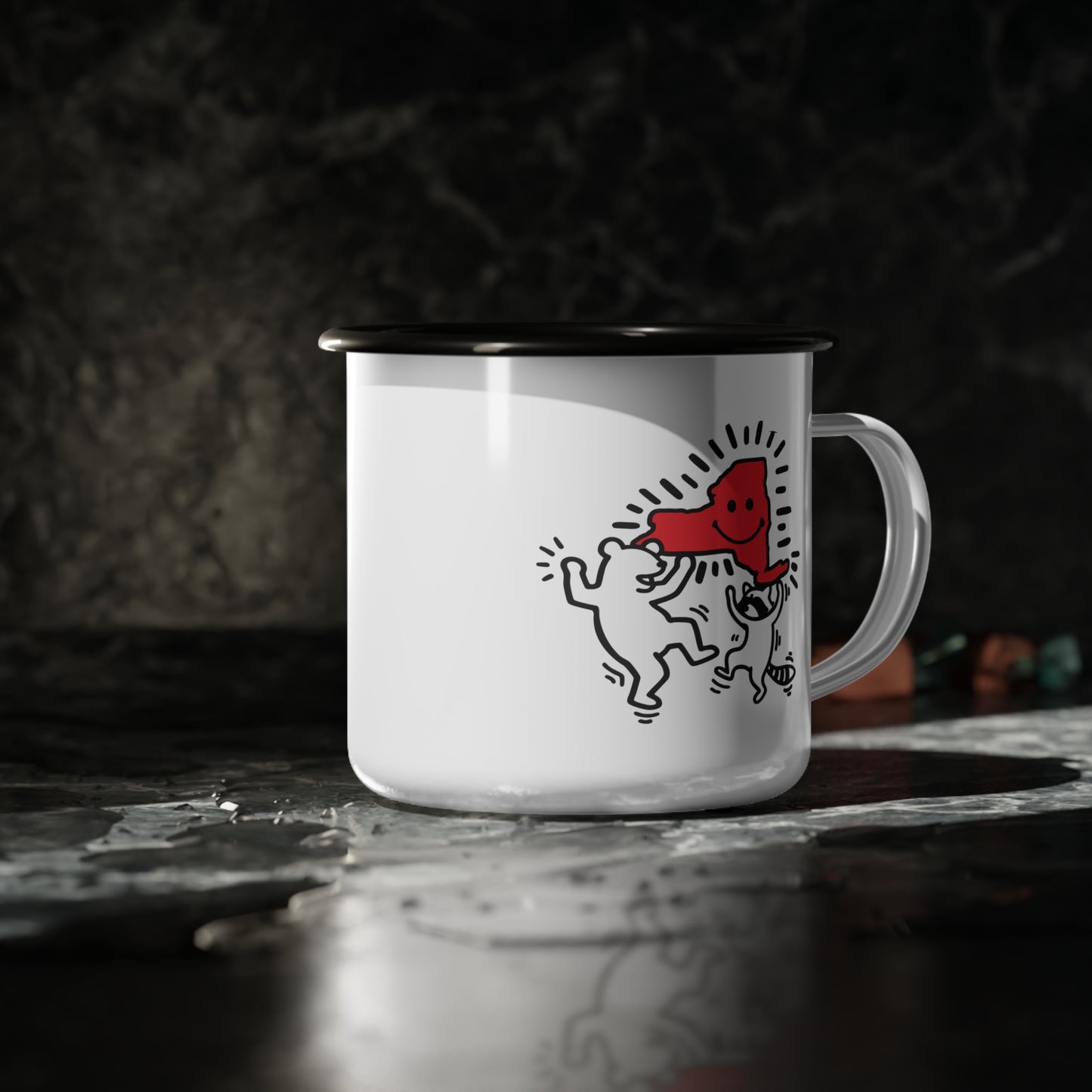 Dancing Campers Enamel Camper Mug