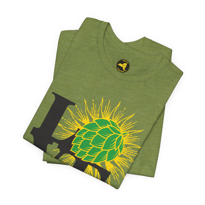 LOVE NY HOPS, Think Upstate Drink Upstate, Beer Lovers T-Shirt — Craft Beer