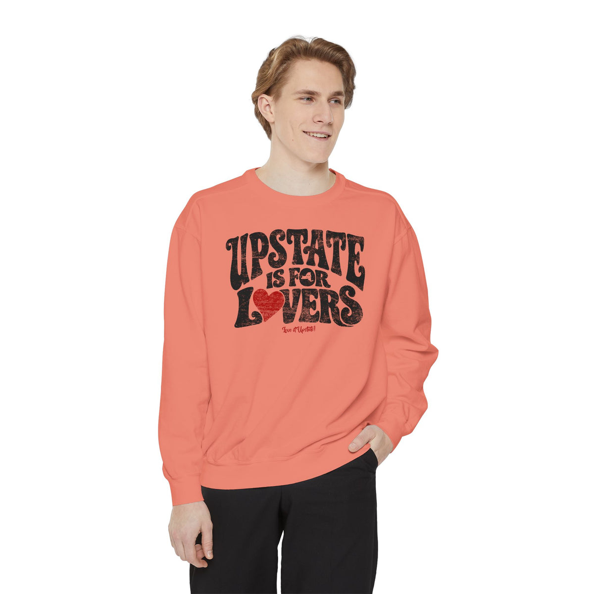 Upstate Is For Lovers Sweatshirt — Vintage Retro Heart Graphic