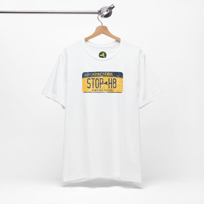 Vintage New York License Plate STOP HATE Tee