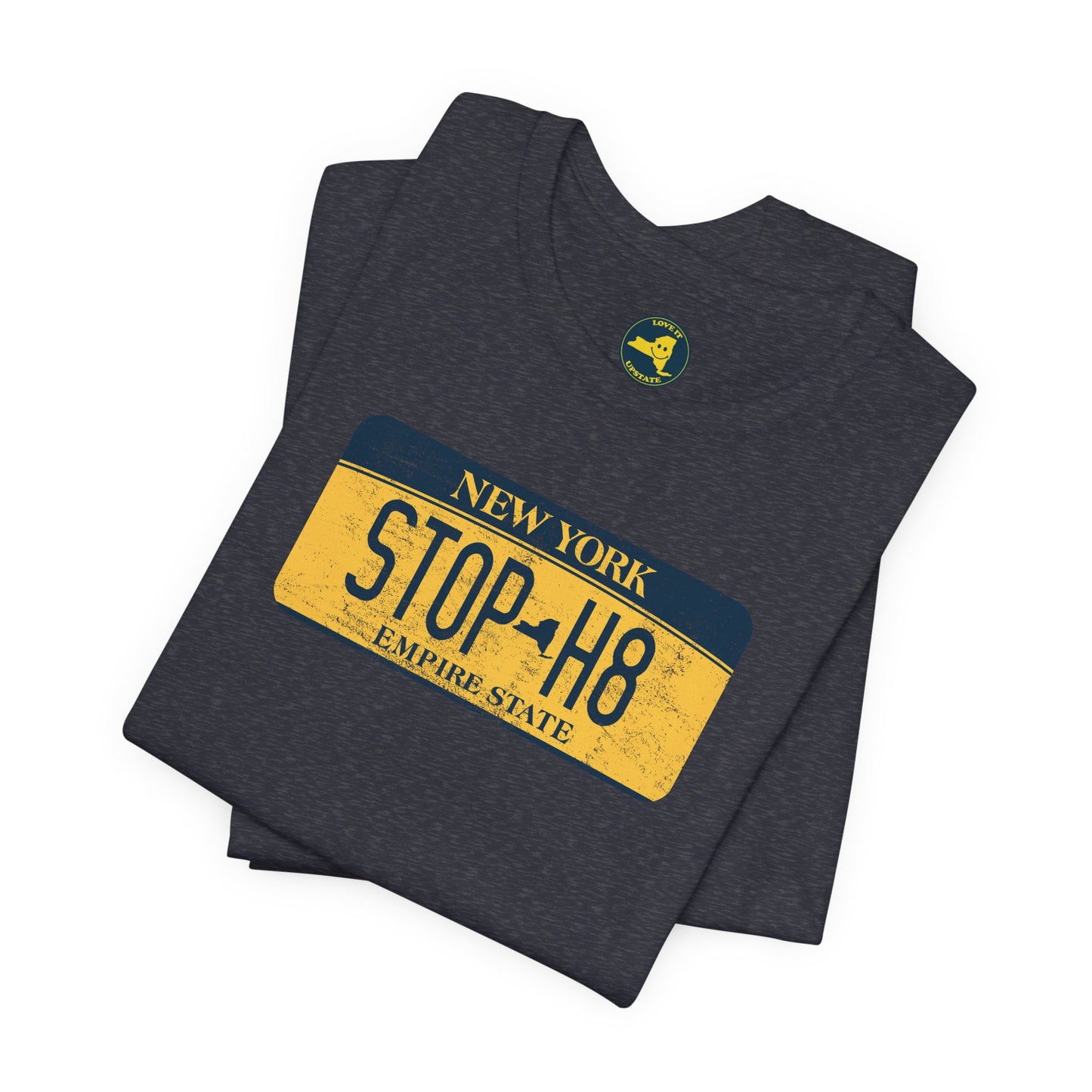 Vintage New York License Plate STOP HATE Tee
