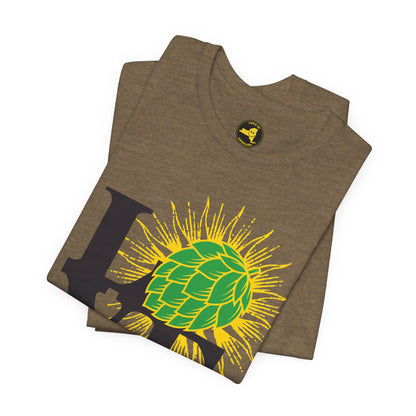 LOVE NY HOPS, Think Upstate Drink Upstate, Beer Lovers T-Shirt — Craft Beer