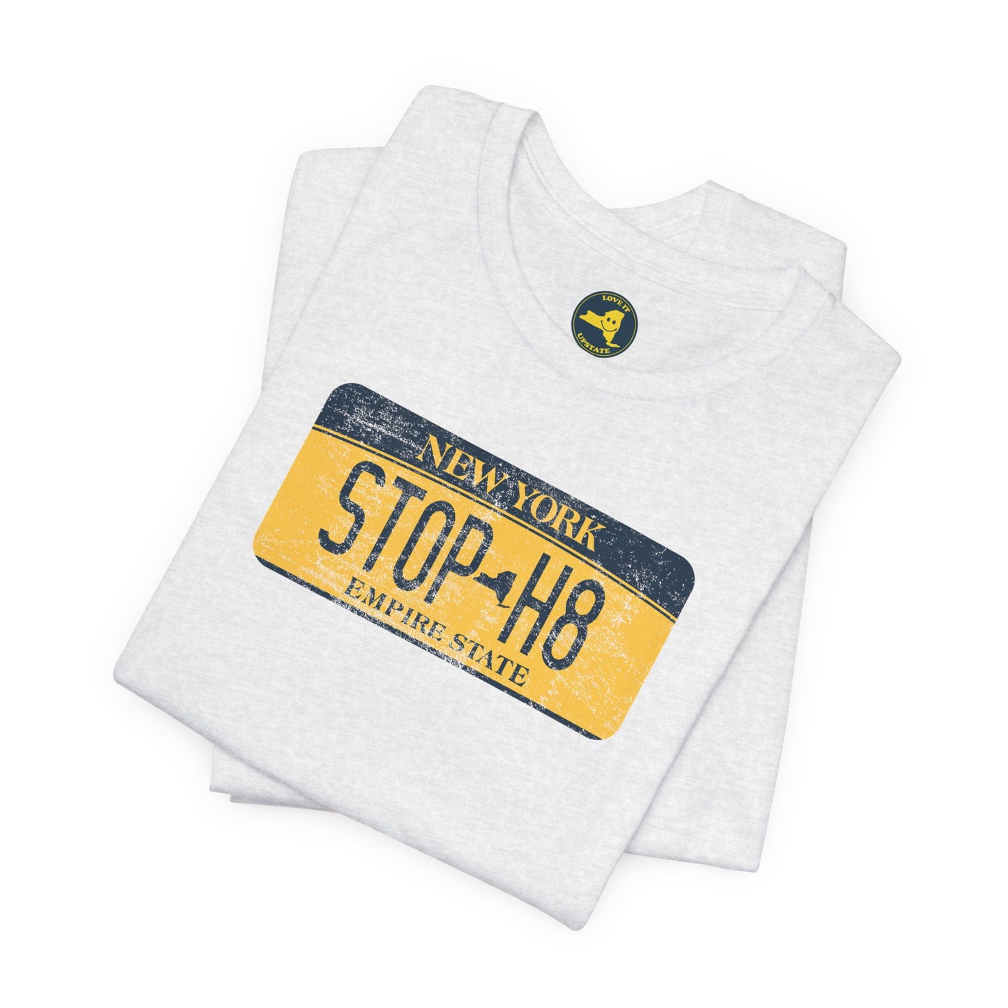 Vintage New York License Plate STOP HATE Tee