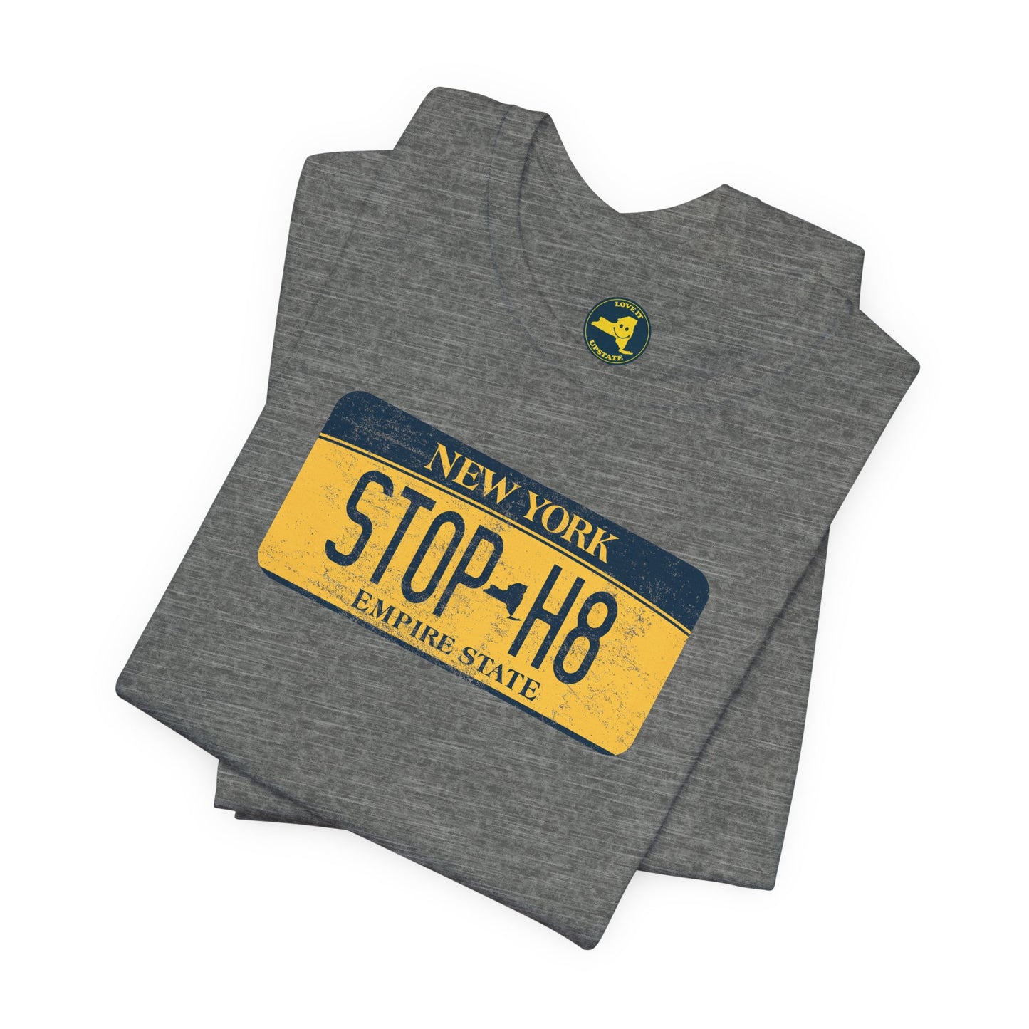 Vintage New York License Plate STOP HATE Tee