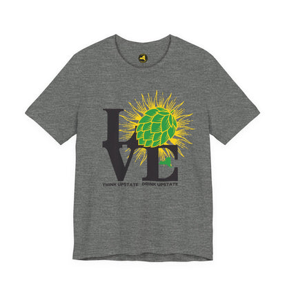 LOVE NY HOPS, Think Upstate Drink Upstate, Beer Lovers T-Shirt — Craft Beer