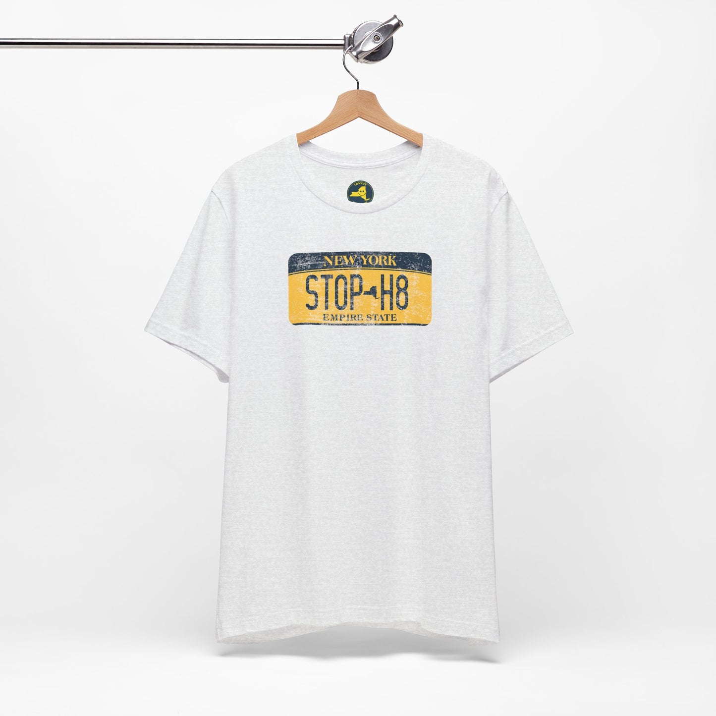 Vintage New York License Plate STOP HATE Tee