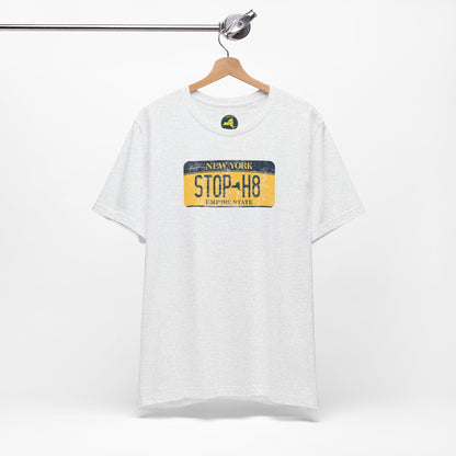 Vintage New York License Plate STOP HATE Tee