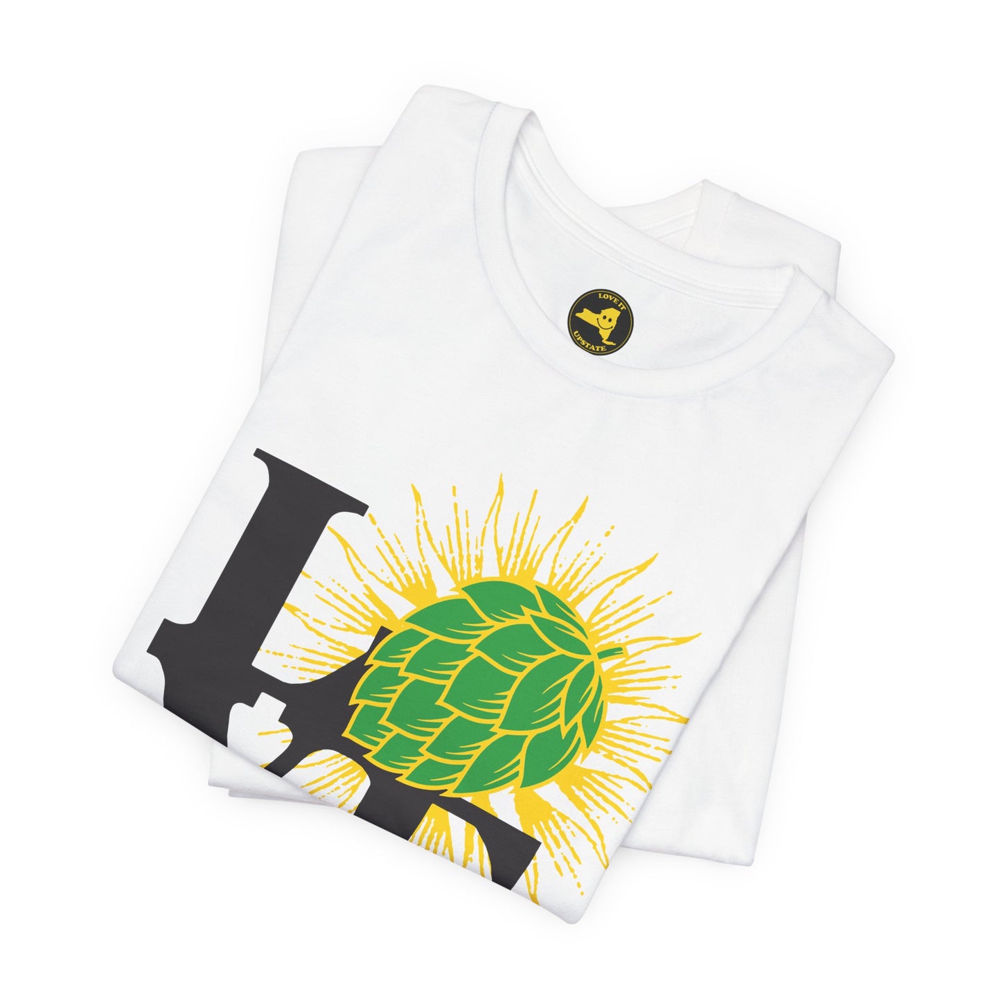 LOVE NY HOPS, Think Upstate Drink Upstate, Beer Lovers T-Shirt — Craft Beer