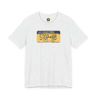 Vintage New York License Plate STOP HATE Tee
