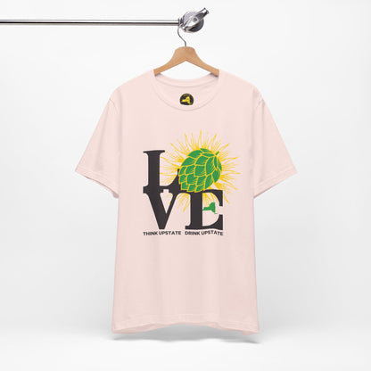 LOVE NY HOPS, Think Upstate Drink Upstate, Beer Lovers T-Shirt — Craft Beer