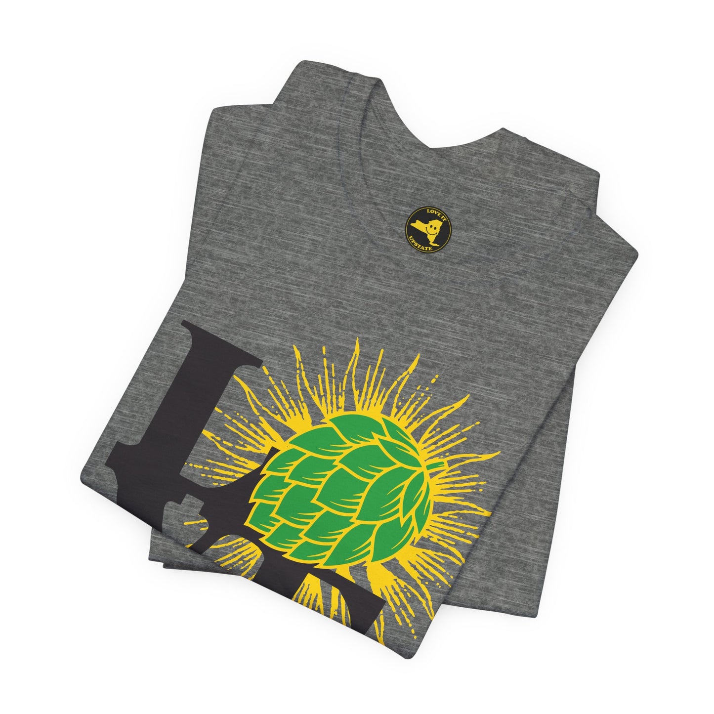 LOVE NY HOPS, Think Upstate Drink Upstate, Beer Lovers T-Shirt — Craft Beer