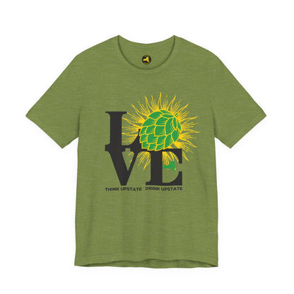LOVE NY HOPS, Think Upstate Drink Upstate, Beer Lovers T-Shirt — Craft Beer