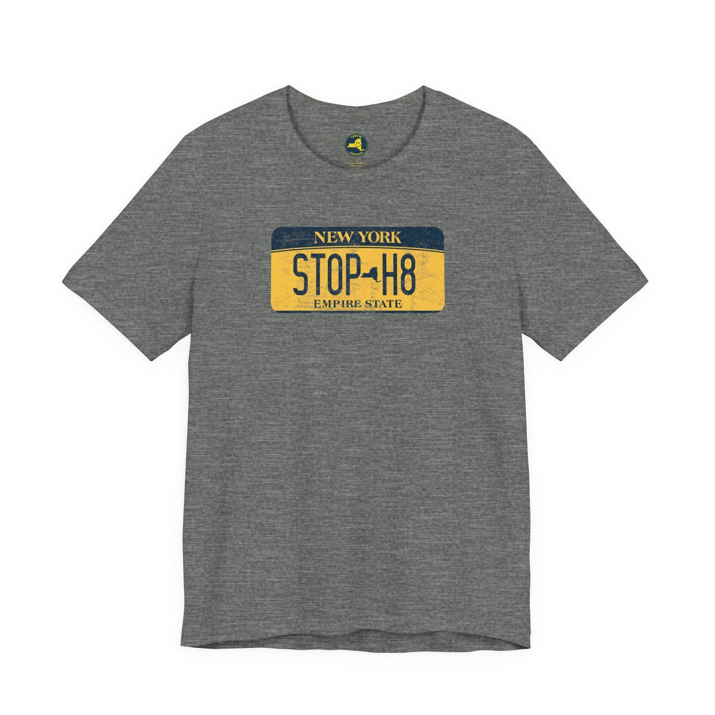 Vintage New York License Plate STOP HATE Tee