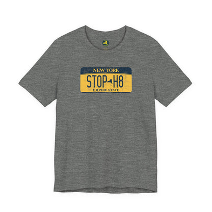 Vintage New York License Plate STOP HATE Tee