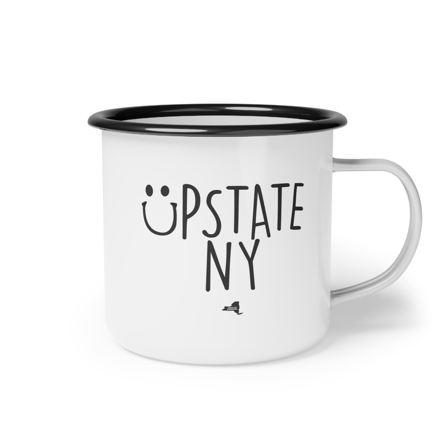 Smiley UPSTATE NY Enamel Camper Mug