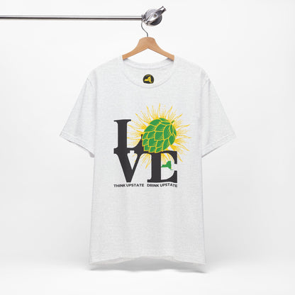 LOVE NY HOPS, Think Upstate Drink Upstate, Beer Lovers T-Shirt — Craft Beer