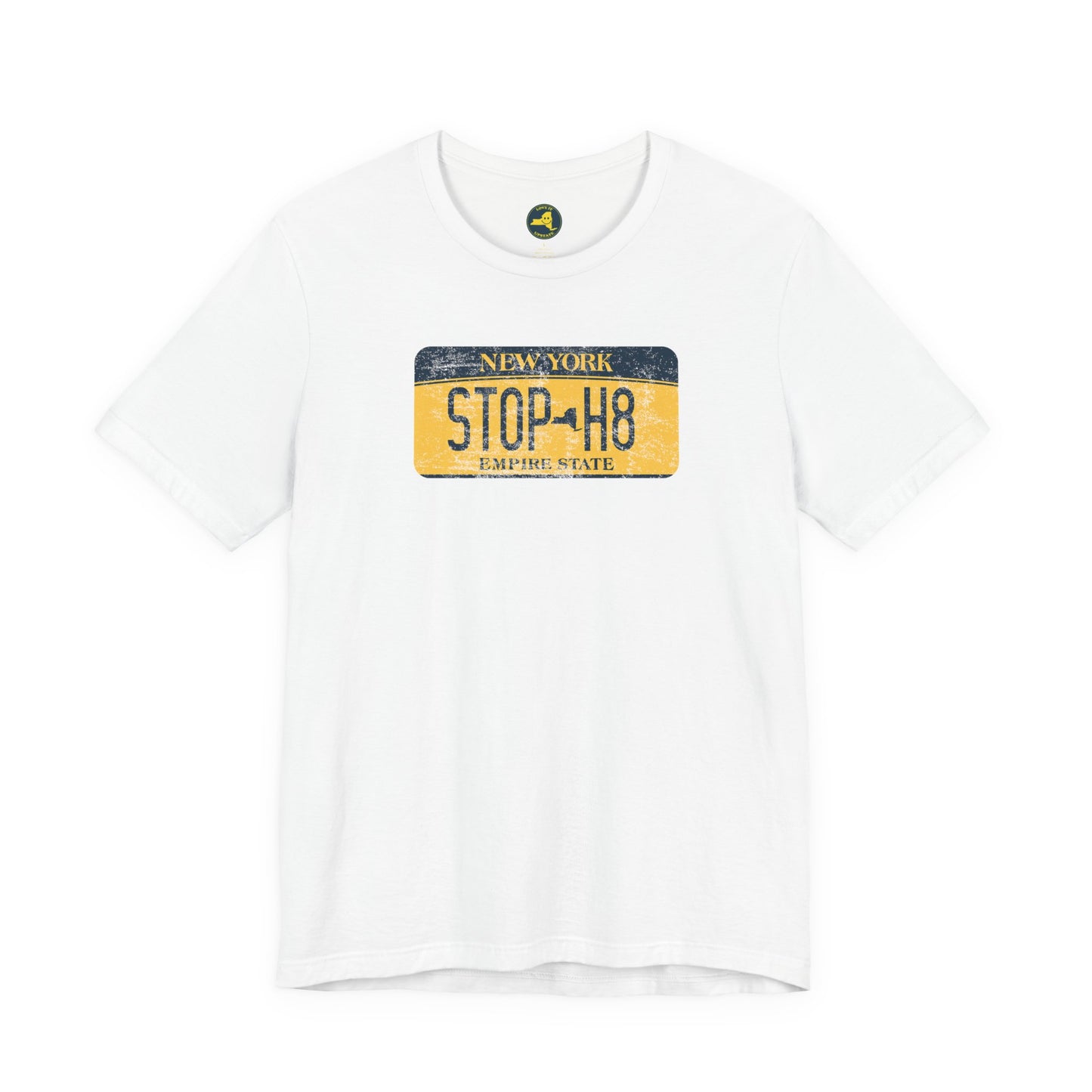 Vintage New York License Plate STOP HATE Tee