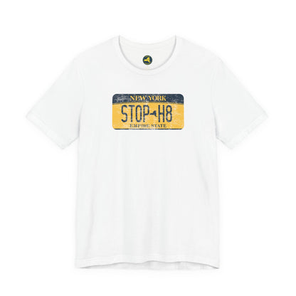 Vintage New York License Plate STOP HATE Tee