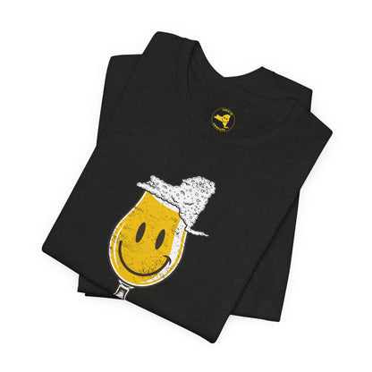 'Upstate & Swill' Beer Retro Hoppy Face Distressed Graphic Tee