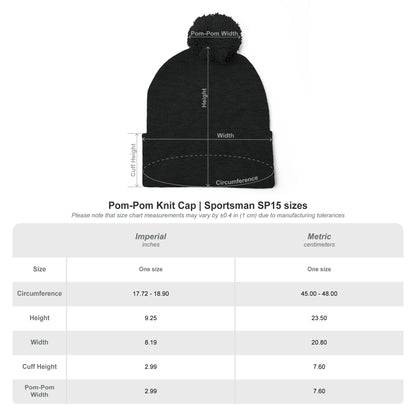 Love It Upstate Pom-Pom Knit Cap — Embroidered Winter Beanie