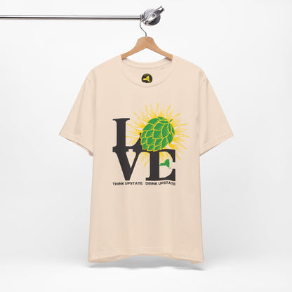 LOVE NY HOPS, Think Upstate Drink Upstate, Beer Lovers T-Shirt — Craft Beer