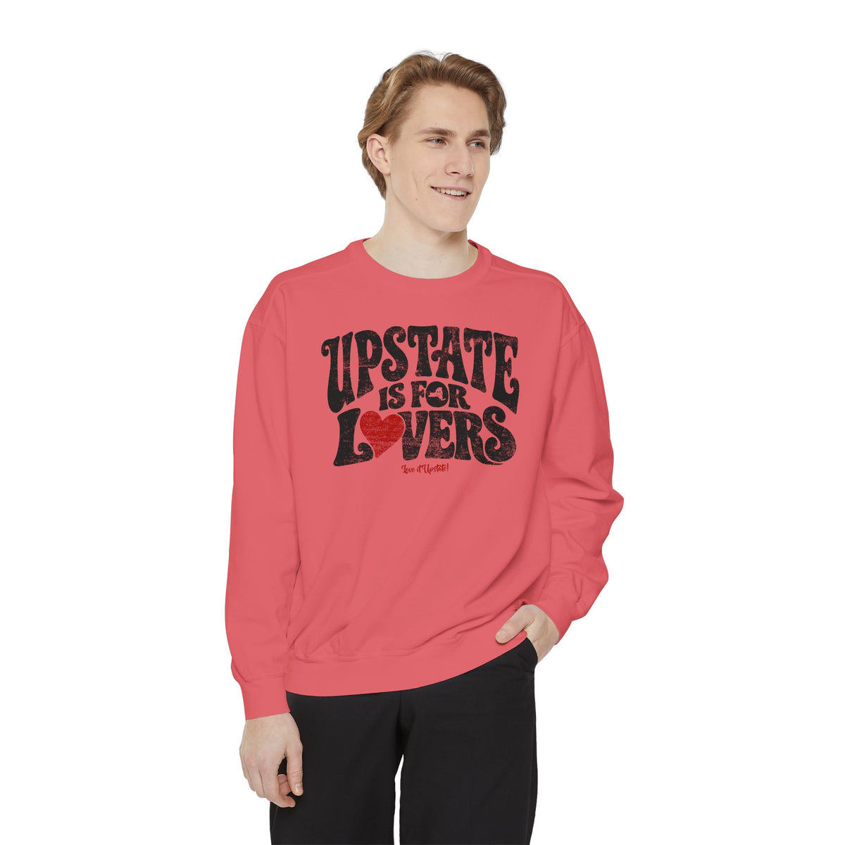 Upstate Is For Lovers Sweatshirt — Vintage Retro Heart Graphic