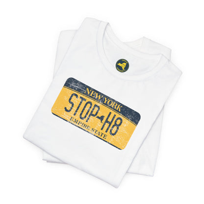 Vintage New York License Plate STOP HATE Tee