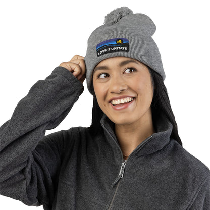 Love It Upstate Pom-Pom Knit Cap — Embroidered Winter Beanie