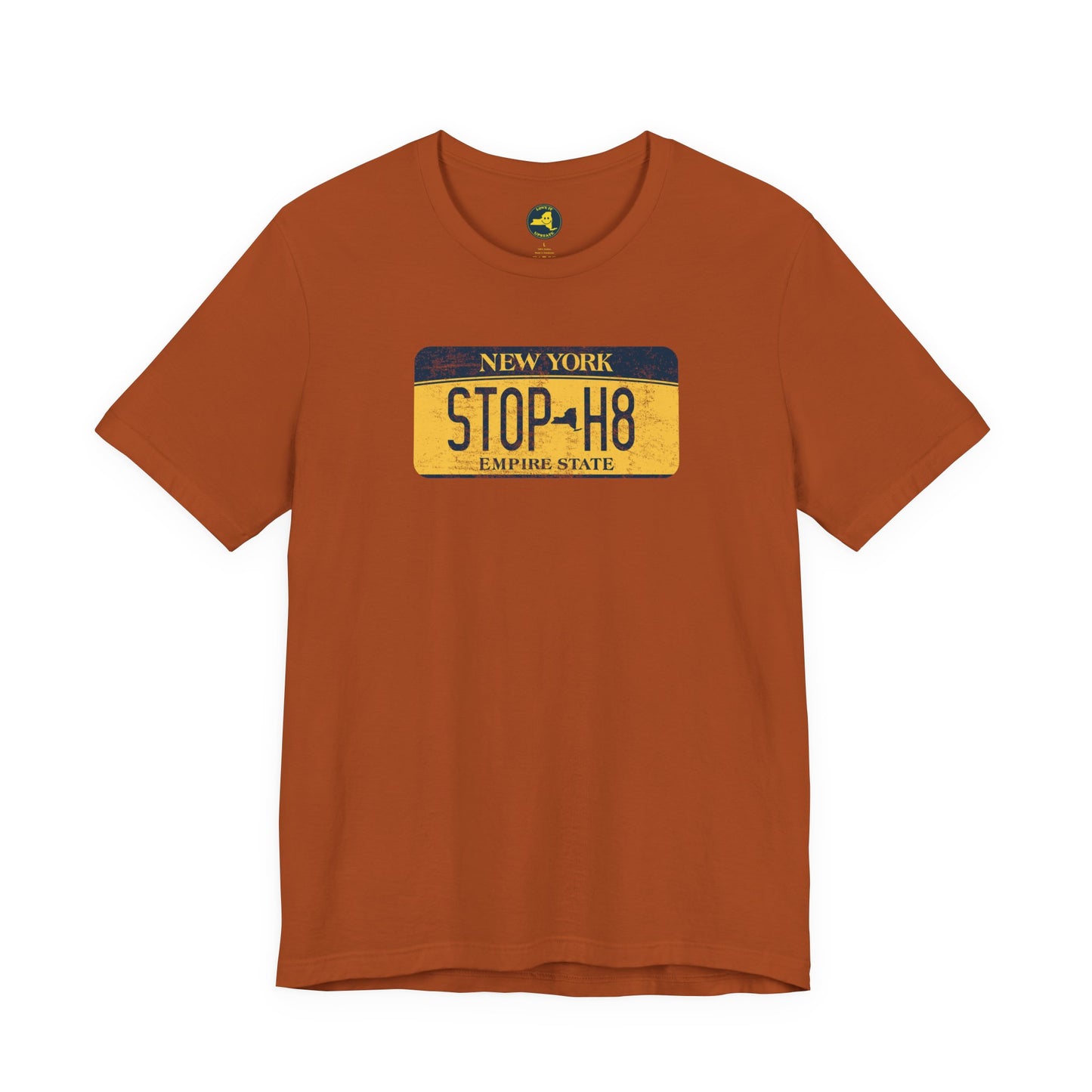 Vintage New York License Plate STOP HATE Tee