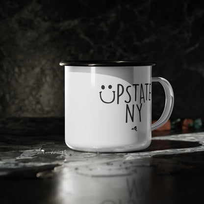 Smiley UPSTATE NY Enamel Camper Mug